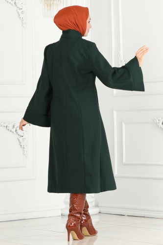 moda selvim Coat 6111BSK463 Emerald - Thumbnail