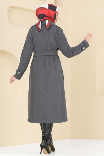 moda selvim Coat 6121BSK463 Anthracite - Thumbnail