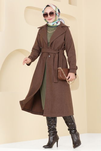 moda selvim Coat 6121BSK463 Brown - Thumbnail