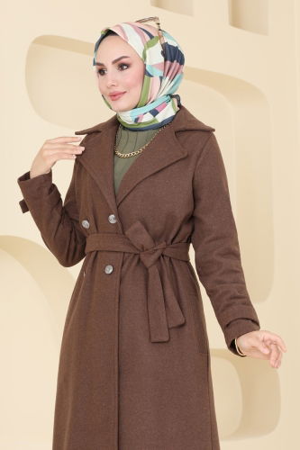 moda selvim Coat 6121BSK463 Brown - Thumbnail