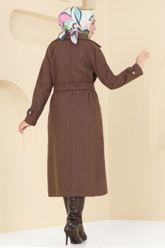 moda selvim Coat 6121BSK463 Brown - Thumbnail