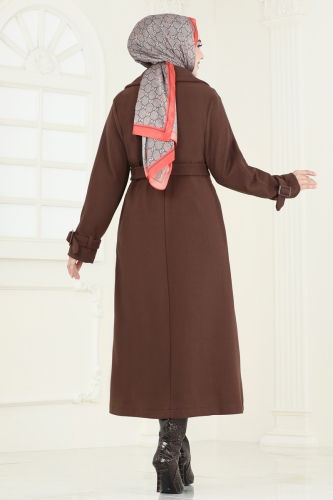 moda selvim Coat 6125BSK463 Brown - Thumbnail