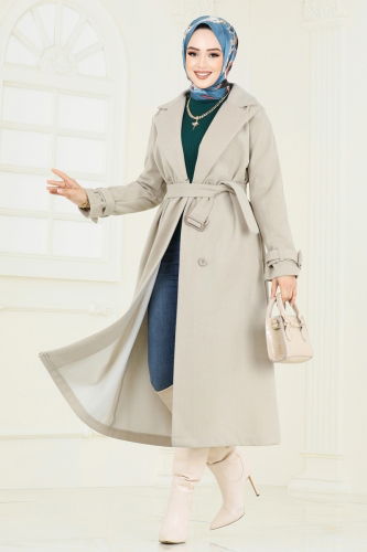 B.İ.S.S.K. - Coat 6125BSK463 Stone