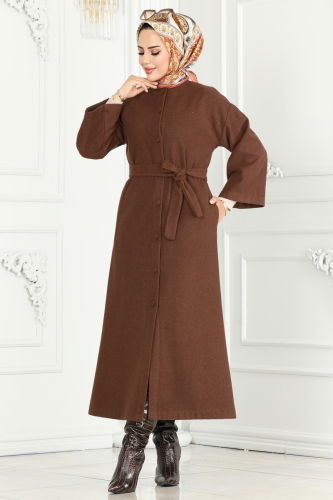 moda selvim Coat 6130BSK463 Brown - Thumbnail