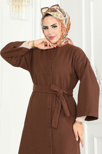 moda selvim Coat 6130BSK463 Brown - Thumbnail