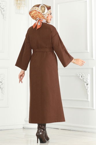 moda selvim Coat 6130BSK463 Brown - Thumbnail