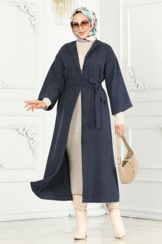 moda selvim Coat 6130BSK463 Navy Blue - Thumbnail