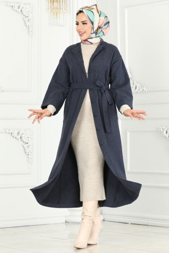 moda selvim Coat 6130BSK463 Navy Blue - Thumbnail