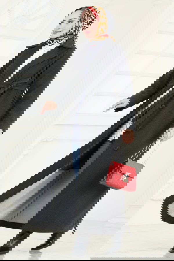 Modaselvim خصم صافٍ20%+20% في سلة التسوق معطف رمادي غامق 6143BSK463