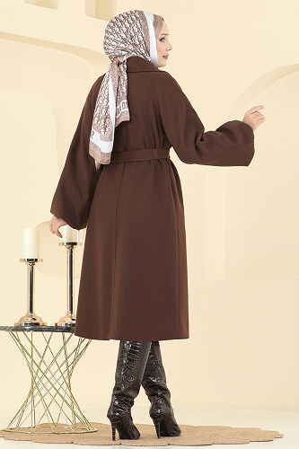 moda selvim Coat 6163BSK463 Brown - Thumbnail