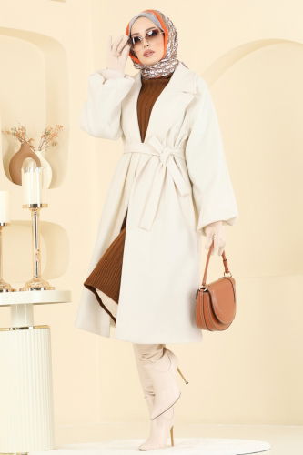 B.İ.S.S.K. - Coat 6163BSK463 Ecru