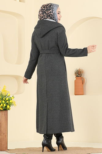 moda selvim Coat 6234BSK463 Anthracite - Thumbnail
