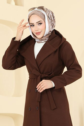 moda selvim Coat 6234BSK463 Brown - Thumbnail