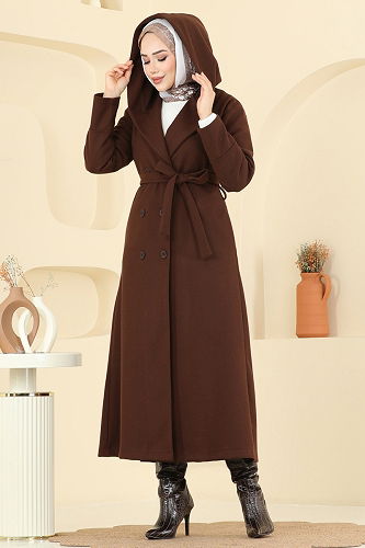 moda selvim Coat 6234BSK463 Brown - Thumbnail