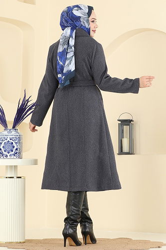 moda selvim Coat 6236BSK463 Anthracite - Thumbnail