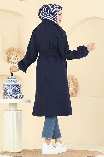 moda selvim Coat 6243BSK463 Navy Blue - Thumbnail