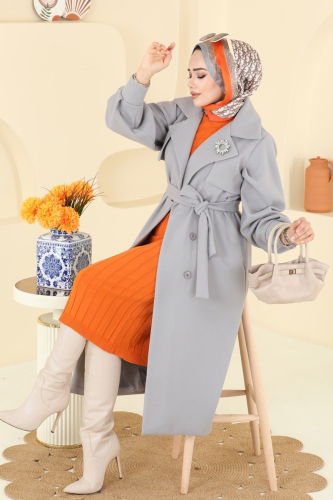B.İ.S.S.K. - Coat 6253BSK463 Gray