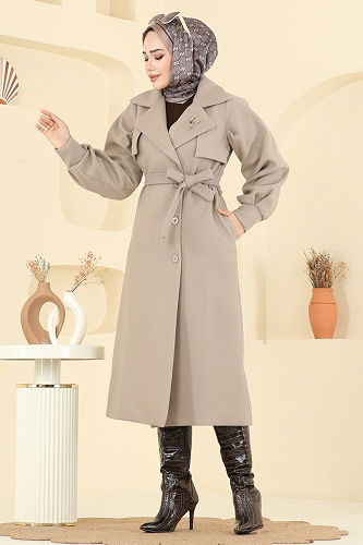 moda selvim Coat 6253BSK463 Vision - Thumbnail