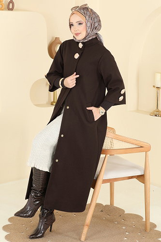 moda selvim Coat 6255BSK463 Brown - Thumbnail