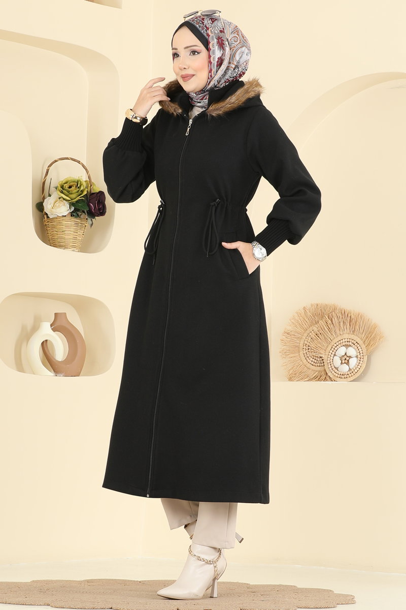 Coat 6265BSK463 Black - Moda Selvim