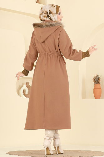 moda selvim Coat 6265BSK463 Tan - Thumbnail