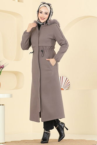 moda selvim معطف بيج غامق 6661YG95 - Thumbnail