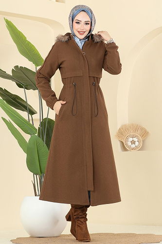 moda selvim Coat 6661YG95 Tan - Thumbnail