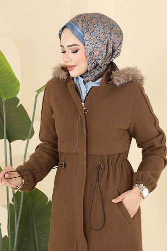 moda selvim Coat 6661YG95 Tan - Thumbnail