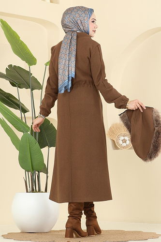 moda selvim Coat 6661YG95 Tan - Thumbnail