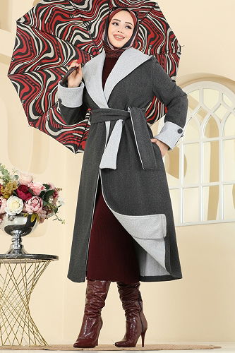 moda selvim Coat 6662YG95 Anthracite - Thumbnail
