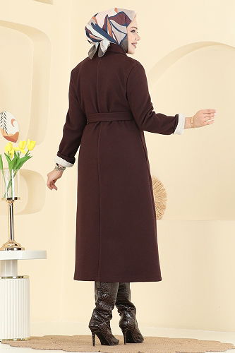 moda selvim Coat 6663YG95 Bitter Brown - Thumbnail
