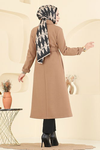 moda selvim Coat 6663YG95 Camel - Thumbnail