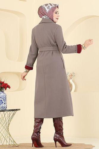 moda selvim معطف بيج غامق 6663YG95 - Thumbnail