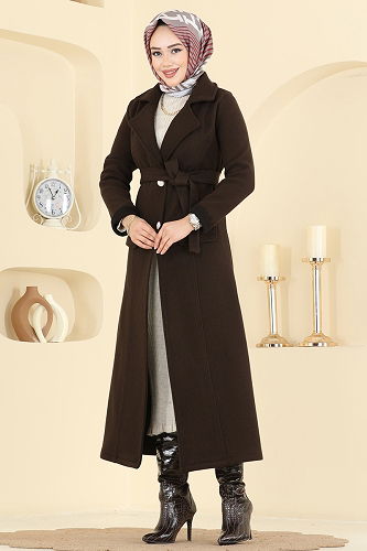moda selvim Coat 6666YG95 Bitter Brown - Thumbnail