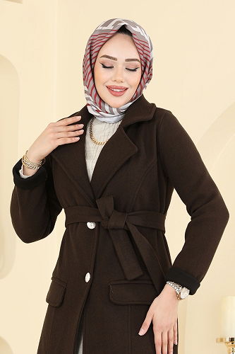 moda selvim Coat 6666YG95 Bitter Brown - Thumbnail