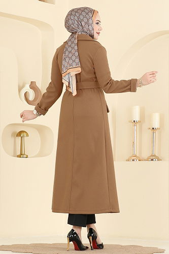 moda selvim Coat 6666YG95 Camel - Thumbnail