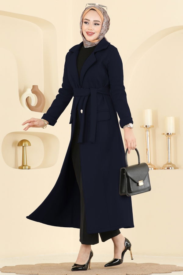 Modaselvim Topper Coat 6666YG95 Navy Blue
