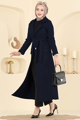 moda selvim معطف كحلي 6666YG95 - Thumbnail