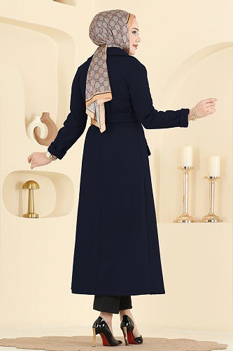 moda selvim معطف كحلي 6666YG95 - Thumbnail
