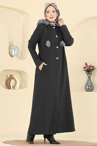 moda selvim Coat 6667YG95 Anthracite - Thumbnail