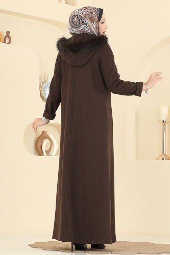 moda selvim Coat 6667YG95 Bitter Brown - Thumbnail