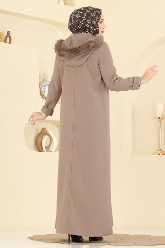 moda selvim معطف بيج غامق 6667YG95 - Thumbnail