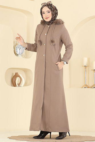 moda selvim معطف بيج غامق 6667YG95 - Thumbnail