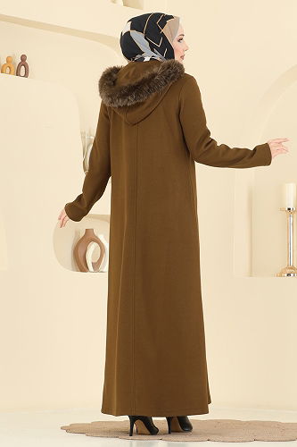 moda selvim معطف عسلي 6667YG95 - Thumbnail