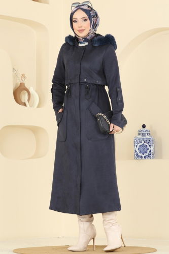 Y.G.S. - Coat 6670YG95 Navy Blue