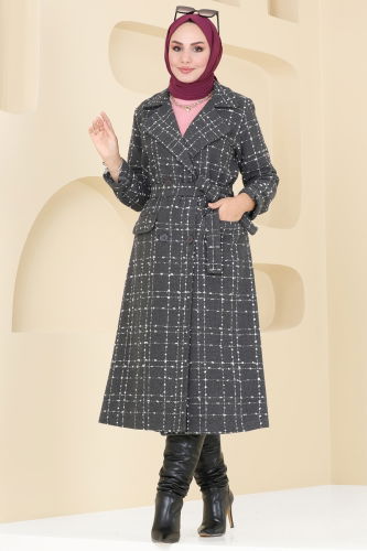 moda selvim Coat 6889S324 Anthracite - Thumbnail