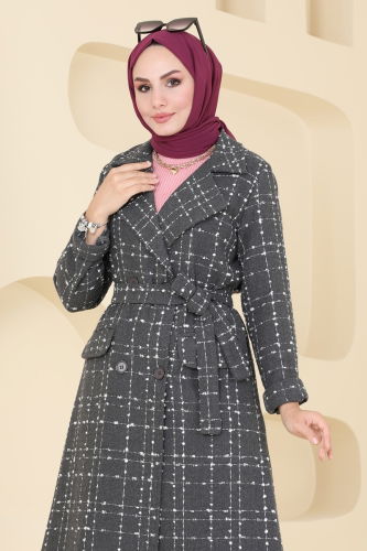 moda selvim Coat 6889S324 Anthracite - Thumbnail