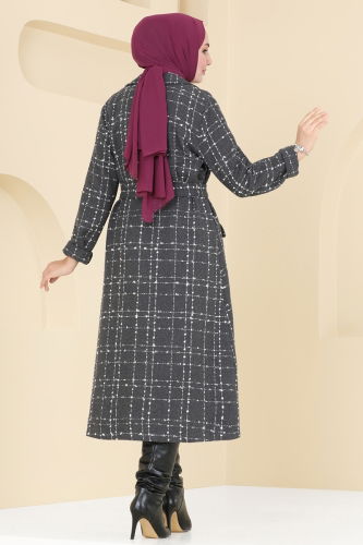 moda selvim Coat 6889S324 Anthracite - Thumbnail