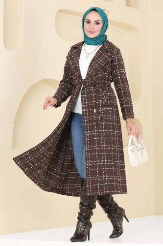 moda selvim Coat 6889S324 Brown - Thumbnail