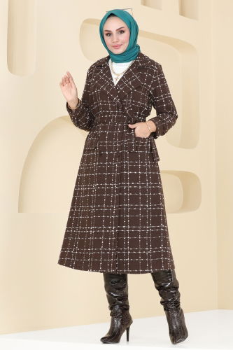 moda selvim Coat 6889S324 Brown - Thumbnail